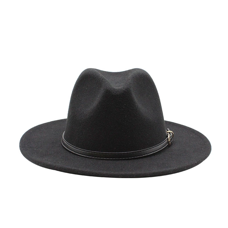 Мужская и Женская шерстяная фетровая шляпа с Плоским Краем В Панамском стиле Jazz