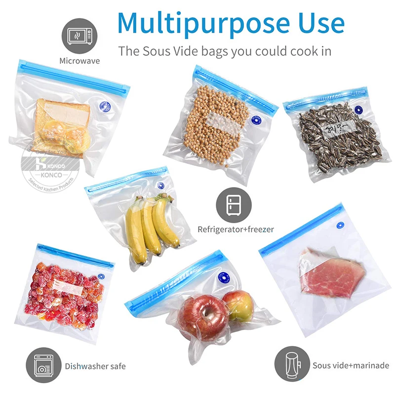 Konco Еда вакуумных пакетах многоразовые Бытовая сумка для хранения сохранения