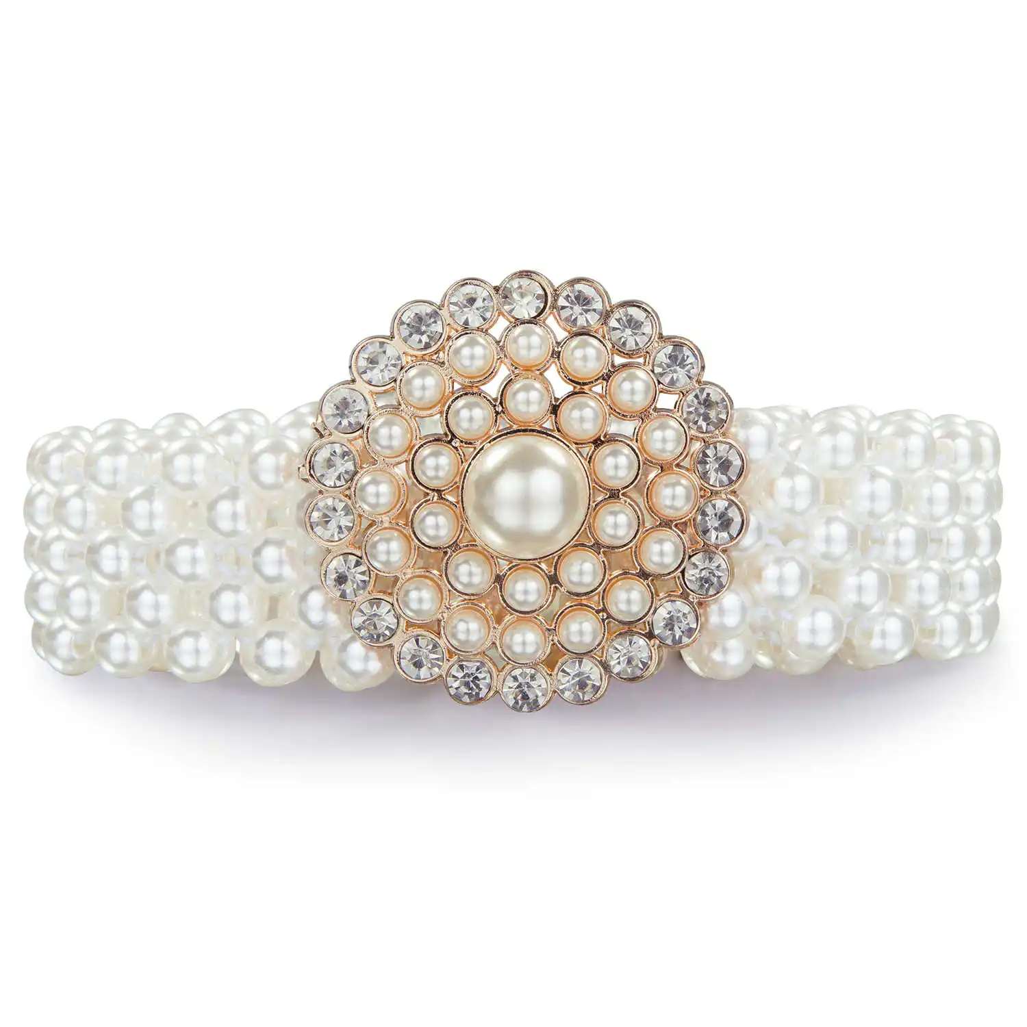 

Styling Mode From Ladies'Belt Grid Belts To Women of Crystal Pearls Elastic Women Wedding Dress Belts at