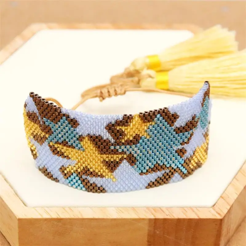 

ZHONGVI уникальные браслеты со звездами Miyuki браслет для женщин Мексика серебряные ювелирные изделия для мужчин Браслеты Mujer Новый ручной ткацк...