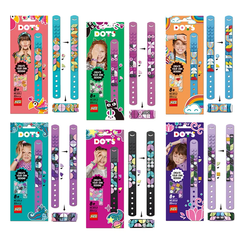 

Креативный Браслет «сделай сам» в горошек, детский браслет, подарок на день ребенка, блоки регулируемой длины, крутой силиконовый браслет, м...