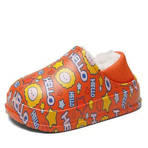 Зимние детские тапочки, плюшевая сохраняющая тепло обувь для девочек и мальчиков, пушистые детские тапочки, водонепроницаемая домашняя обувь для девочек и мальчиков, детские Тапочки