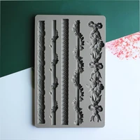 relief borders silicone mold fondant cake decoration mould sugarcraft chocolate kitchen baking tool gumpaste form