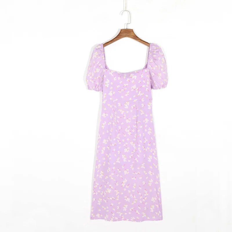 

Summer Women's Casual Flower Printed Bowknot Decorated Slim Dress Vestidos