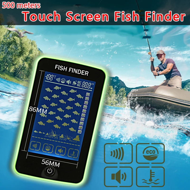 Бесплатная доставка! Сенсорный экран Экран 500 метров Беспроводной Рыболокаторы