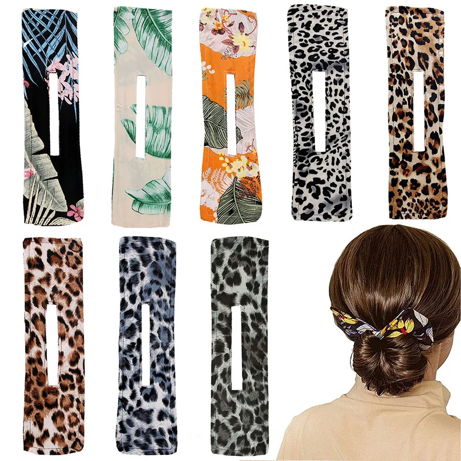 

Deft Bun Fashion Hair Bands Women Summer Knotted Wire Headband Print Hairpin Braider Maker Easy To Use Hair accessories