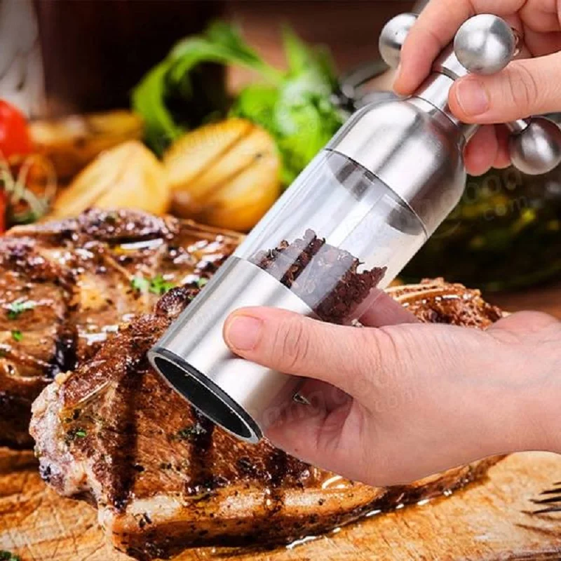 

Stainless Steel Handheld Faucet Pepper Salt Mill Grinder Spice Mill Muller Cooking Tool