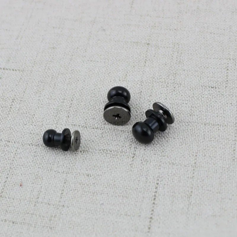 10pcs 50pcs High quality Dark black screws Round Head Solid Nail Leather Screw Rivet Bags Decoration | Багаж и сумки