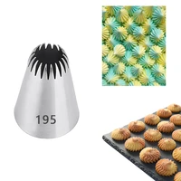 1pcs 195 stainless steel nozzle icing piping nozzles cream cake decorating tools pastry tip fondant baking accessories