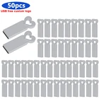 Водонепроницаемый металлический USB флеш-накопитель с логотипом на заказ, 50 шт.лот, 64 ГБ, 32 ГБ, 16 ГБ, 8 ГБ, USB 2,0, Внешняя память