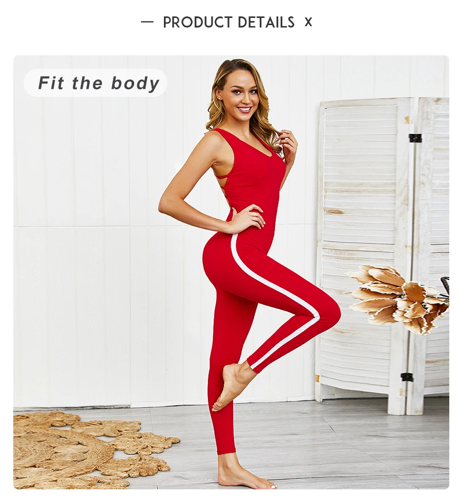 Women Sexy Sportwear Gym Clothing Set Yoga Fitness Jumpsuit Hip Sports Jumpsuit Dance Pants Female Clothes for Workout