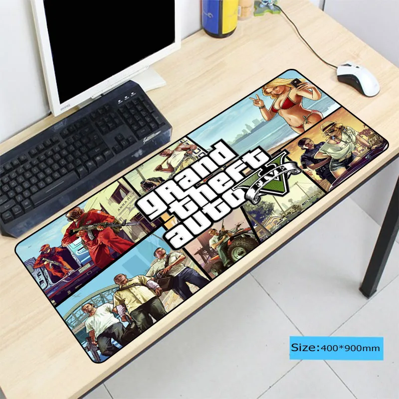 Grand Theft Auto GTA большой коврик для мыши геймер Блокировка края клавиатуры игровой