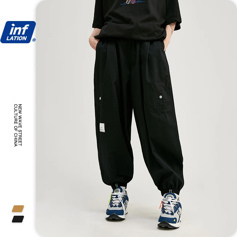 Мужские Широкие штаны для бега с дизайном INFLATION осенние мужские мешковатые