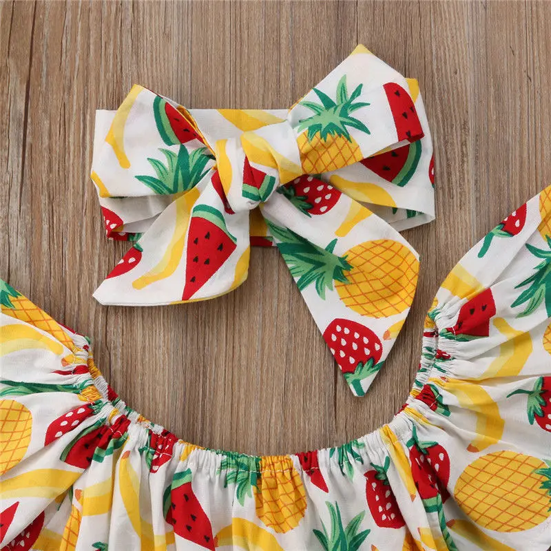 

0-2T Newborn Baby Girls Clothes Infant fruit print Romper sleeveless summer sunsuit baby clothing Outfits cute