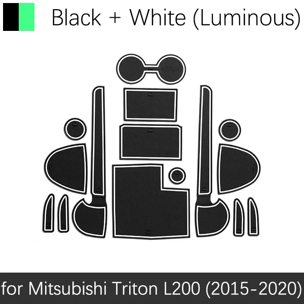 White Luminous Противоскользящая резиновая подушка для чашки для Mitsubishi L200 Triton Strada Strakar Barbarian Fiat Fullback ram 1200~ аксессуары - Название цвета: White Luminous