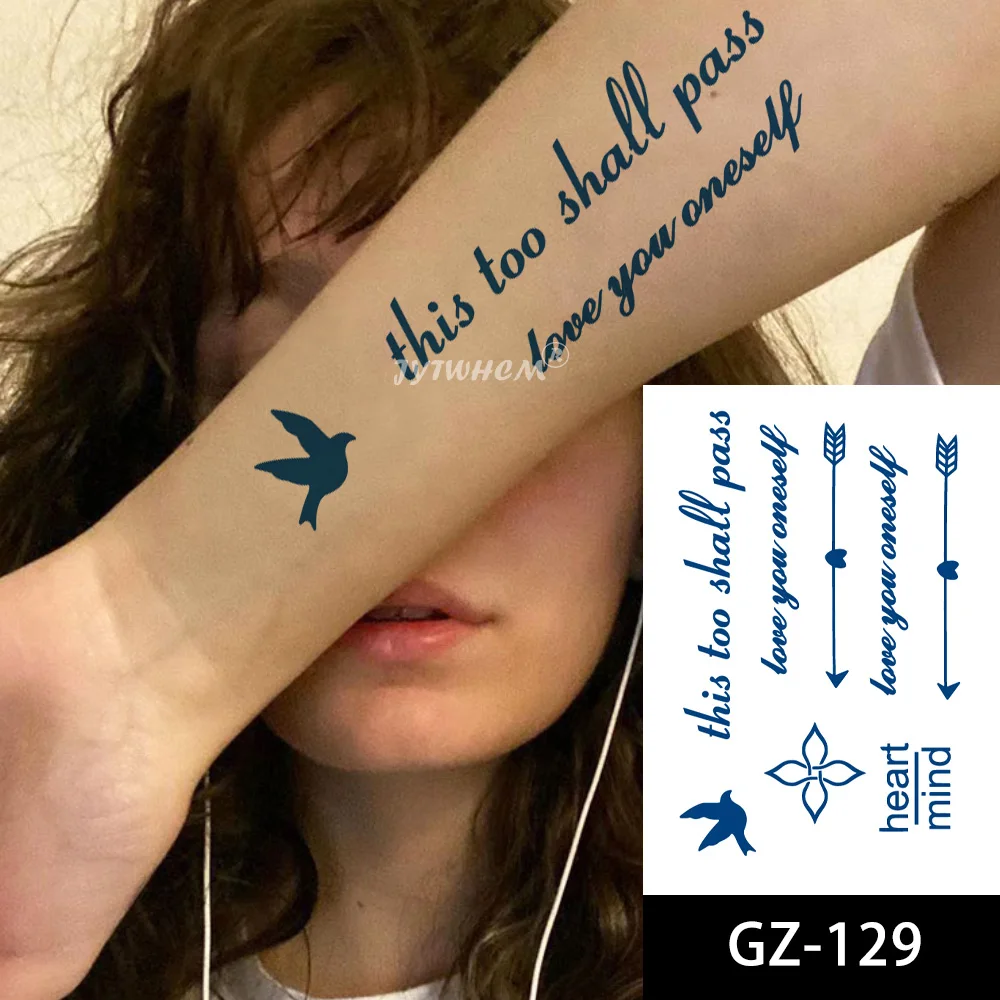 Маленькие наклейки с принтом временная татуировка водостойкая английская