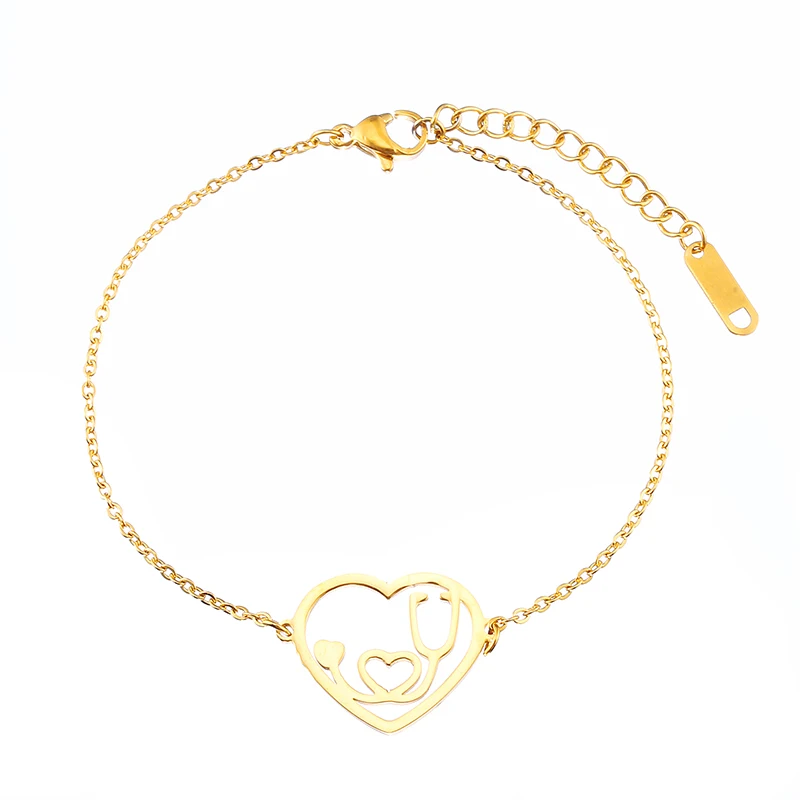 Модный браслет с медицинским стетоскопом ювелирные изделия из нержавеющей стали