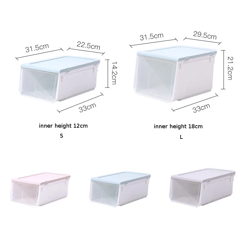 

4/6pc Transparent Shoe Box Storage Shoe Boxes Thickened Dustproof Organizer can be superimposed combination shoe cabinet