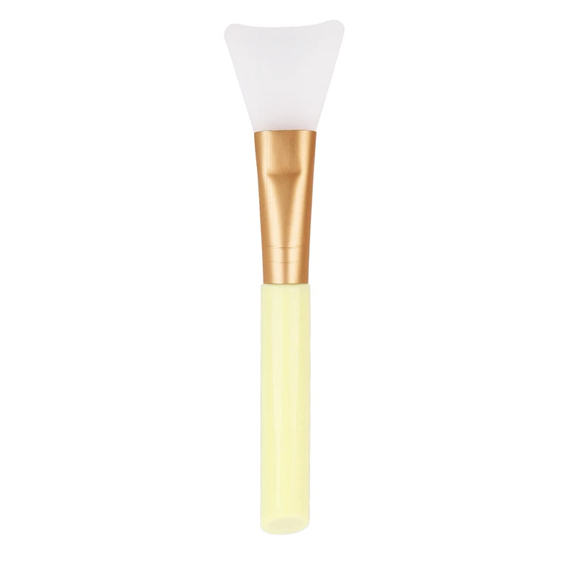 Yellow 1 шт. кисть для маски для лица, силиконовая маска для лица, аппликатор для смешивания грязи, кисти для макияжа, инструмент «сделай сам», женский косметический инструмент для красоты, 3 цвета - Handle Color: Yellow