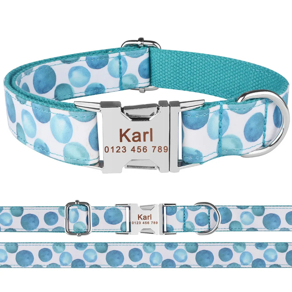 

AiruiDog Personalised Dog Collar Custom Name Plate ID Tag Engraved Male Female Dogs S M L