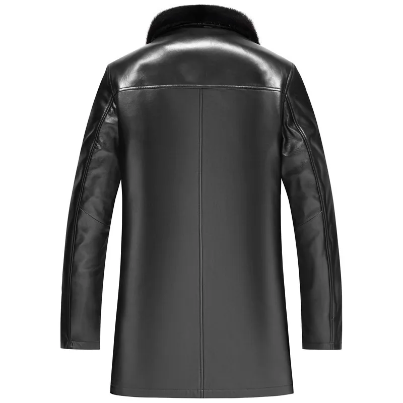

Men's Leather Winter Jacket Real Sheepskin Coat for Men Natural Gold Mink Fur Warm Jackets Plus Size LSY022329 MY1642