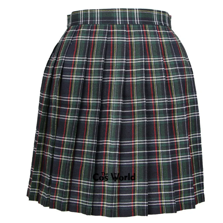 Dark Green Plaid XS-3XL для девочек, японская летняя плиссированная юбка с высокой талией, клетчатая юбка, женское платье, школьная форма JK - Цвет: Dark Green Plaid