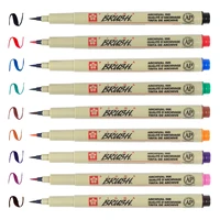9pcsset japanese sakura soft brush drawing painting waterproof pen 9 colors soft tip stylus pens art supplies