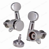 a set of 6 pcs locked string tuning pegs tuners machine heads for acoustic electric guitar with oval concave button