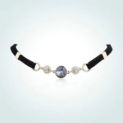Warme Farben женское ожерелье с кристаллами от Swarovski в богемном стиле, колье-ошейник с цепочкой из веревки, свадебные женские ожерелья - Цвет камня: as picture
