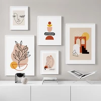 abstract line figures face color blocks nordic posters and prints wall art canvas painting wall pictures for living room decor