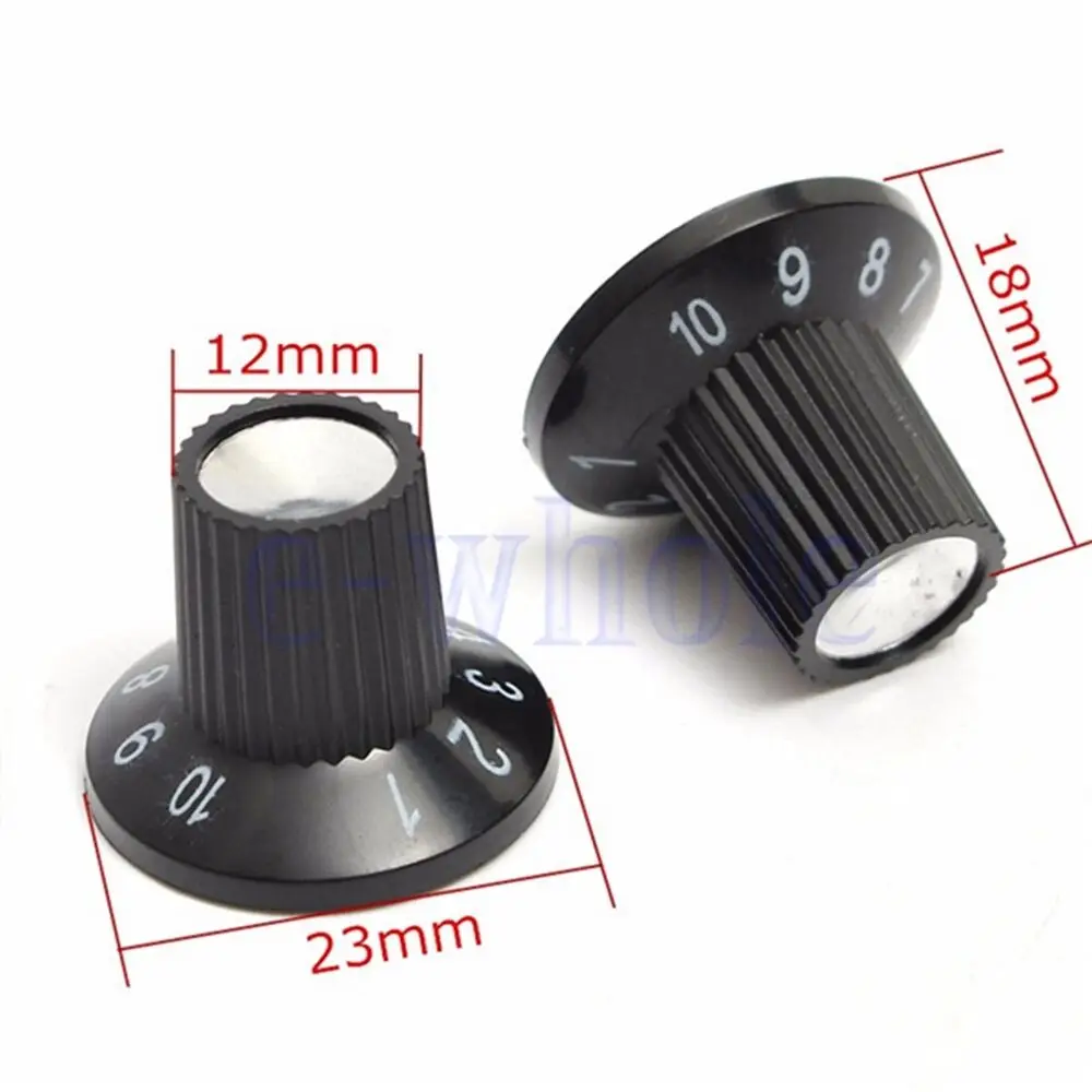 ghh 6 pcs schwarz kunststoff hut umsäumte stil amp control knob für fender 6mm gitarre elektrische schwarz einfach zu installieren mi0322x6