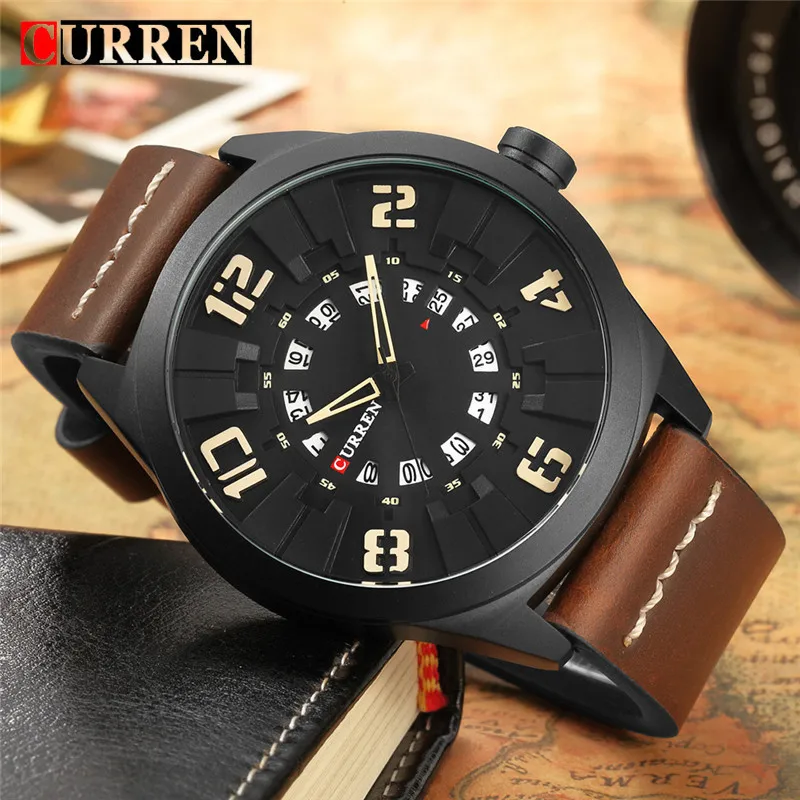 

New Brand Luxury Fashion Men Business Watch Leather Strap Waterproof Quartz Fashion Multi-function Men Watch Relogio Masculino
