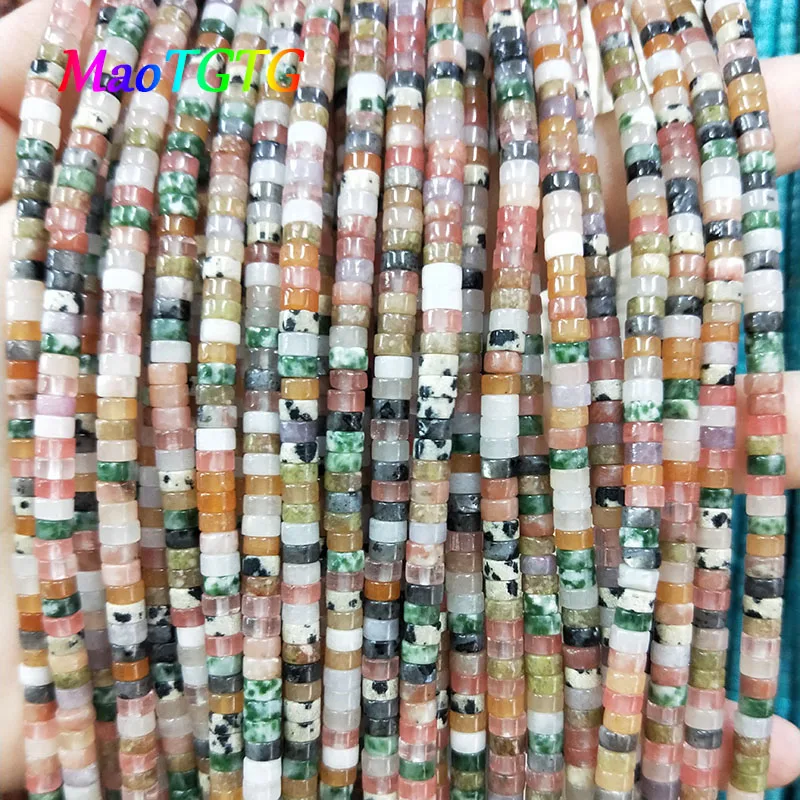 

2x4mm Mixed Color Natural Stone Beads For Jewelry Making Bracelet Necklace Round Loose Spacer Beads Accessories Wholesale