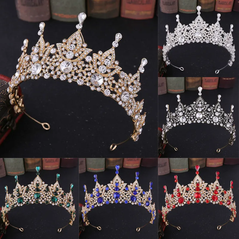 FORSEVEN модные блестящие тиары в стиле барокко Стразы Корона принцесса обруч для