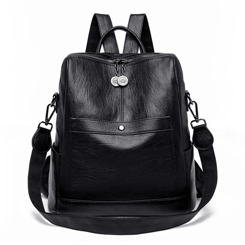 Школьная сумка для девочек подростков женские сумки кожаный однотонный рюкзак