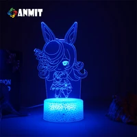 anmit pretty derby rice shower figure led panel lights 3d lamp usb light cute room decor for friend gift anime pretty derby
