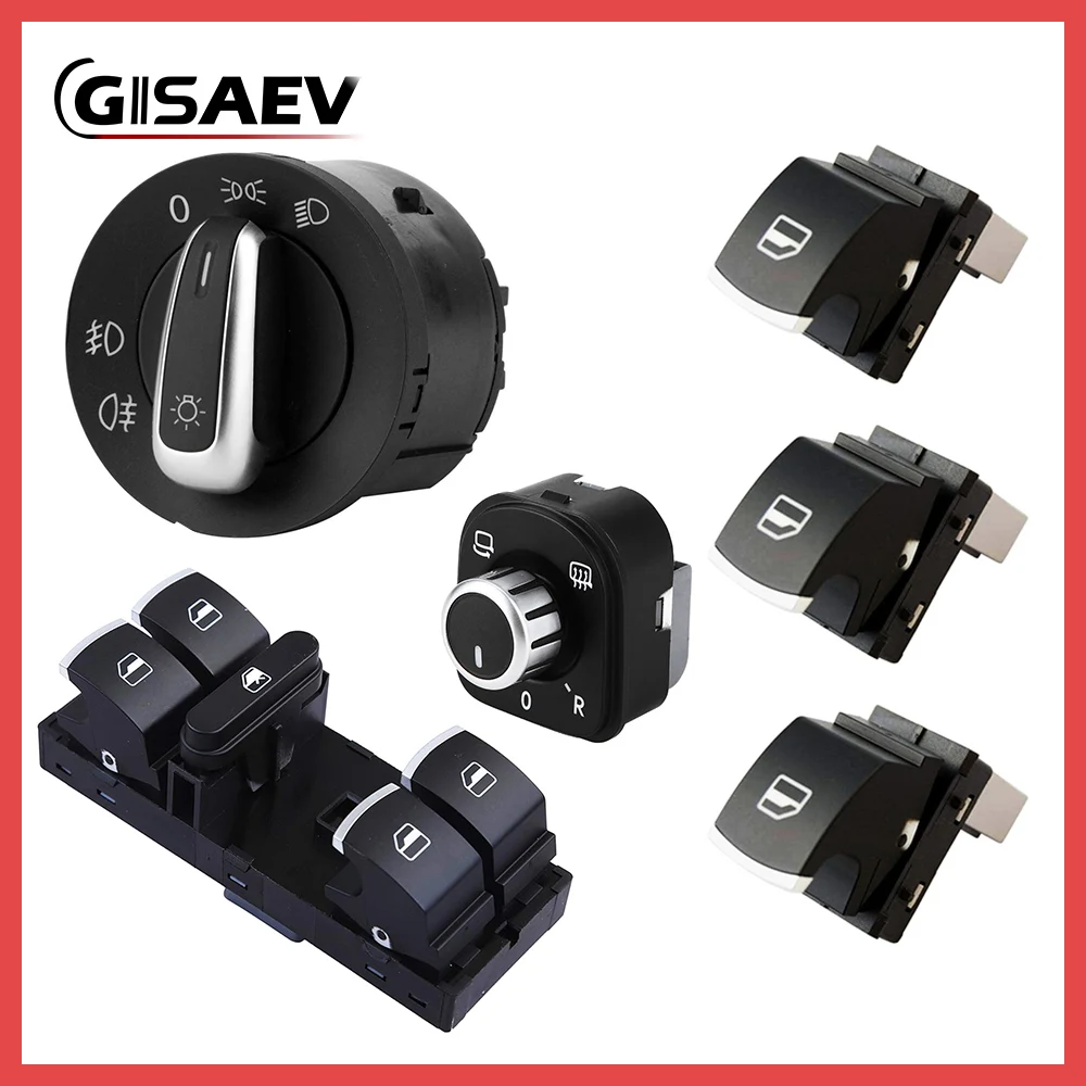 Хромированный переключатель управления стеклом фары для VW Passat B6 CC Jetta MK5 Golf MK6