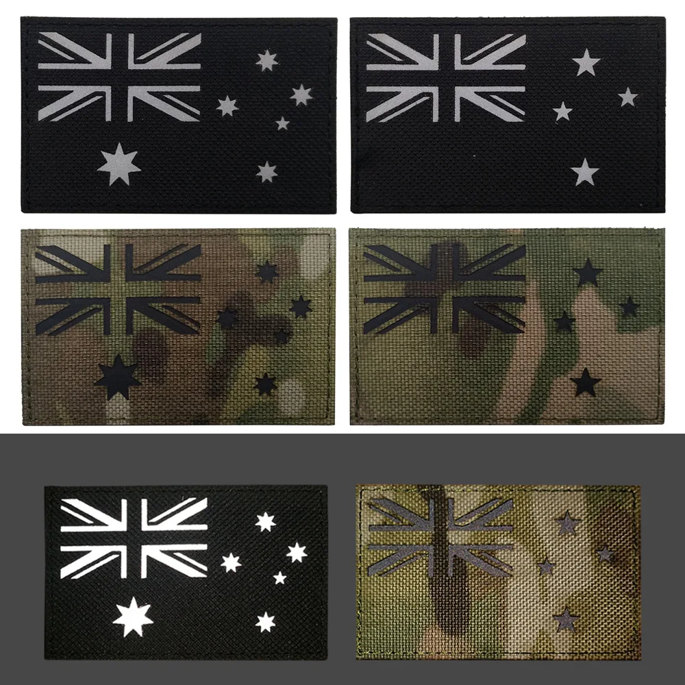 

10pcs/lot Reflective Flag Armband Luxury Embroidery Patch Clothing Decoration Accessory Hook Loop Tape