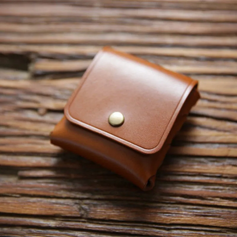 Кошелек для мелочи мужчин и женщин из натуральной кожи винтажный портативный