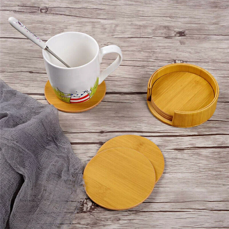 

6PCS Hot Sale PU Leather Marble Coaster Drink Coffee Cup Mat Easy to Clean Placemats Round Tea Pad Table Pad Holder