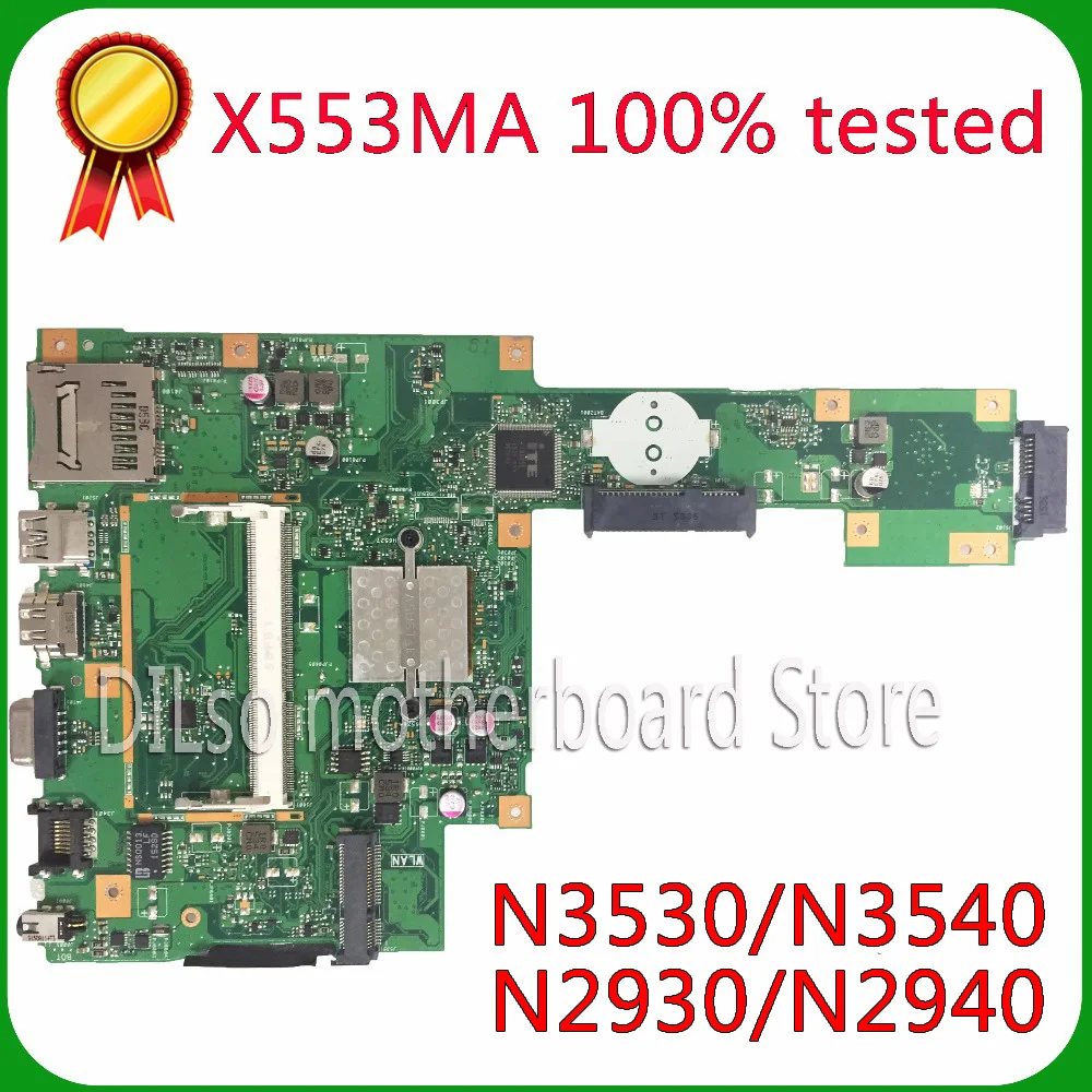 KEFU X553MA For ASUS X553MA x503m f553ma f553m Laptop Motherboard X553MA Mainboard REV2.0 N2930/N2940/N3530/N3540  work 100%