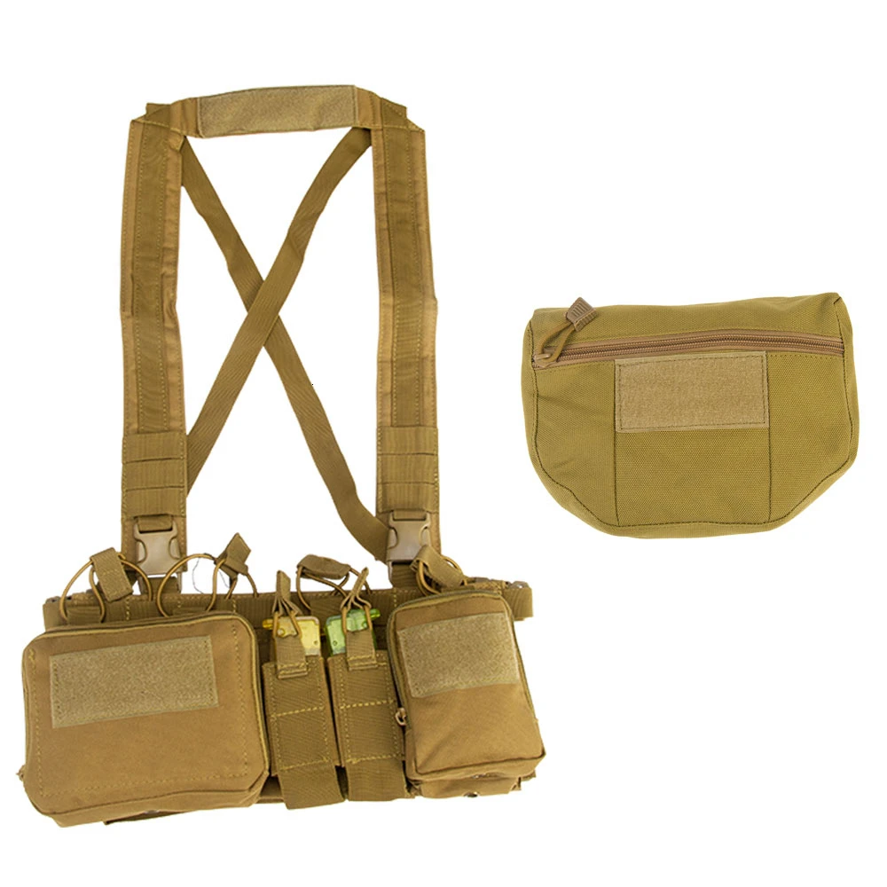 Vest and Pouch DE CS Match Wargame TMC TCM страйкбол тактический жилет военный жилет нагрудная установка пакет Чехол кобура тактический Molle жилеты система поясная упаковка - Цвет: Vest and Pouch DE
