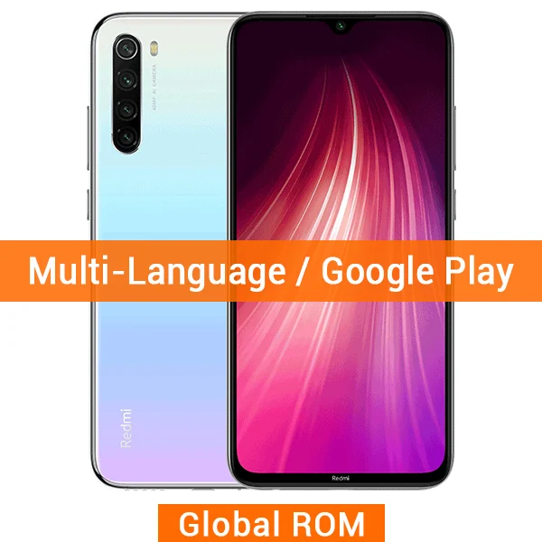 Global ROM White Xiaomi Redmi Note 8 с глобальной прошивкой, 6 ГБ ОЗУ, 64 Гб ПЗУ, 48мп четырехъядерный процессор Snapdragon 665, четыре ядра, 6,3 дюйма, полный экран, 4000 мАч, мобильный телефон - Цвет: Global ROM White
