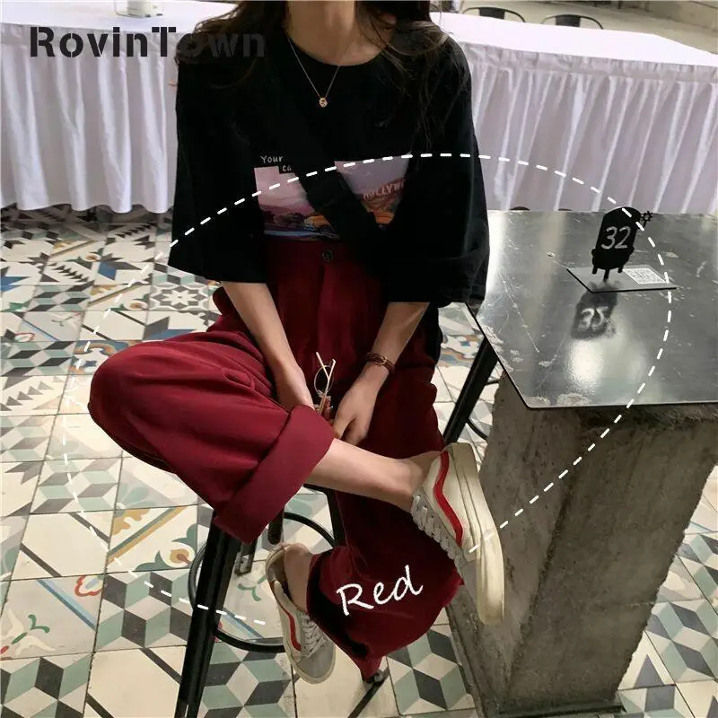 Женские свободные брюки с высокой талией Bcbg повседневные длинные красного и