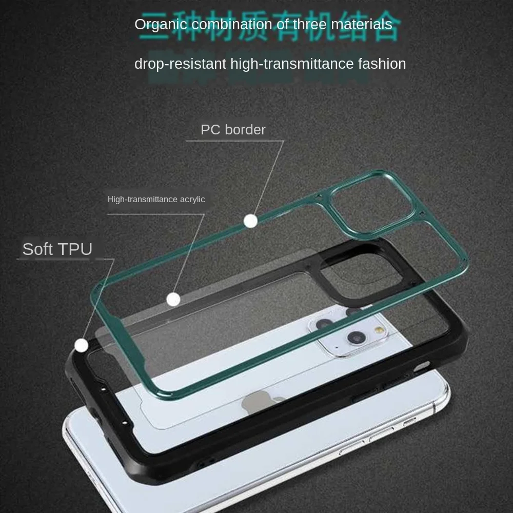 

Transparent Shockproof Phone Case for iPhone 11 Pro Max XS XR X SE 2020 6s 7 8 Plus Acrylic Soft TPU Rugged Bumper Back Cover