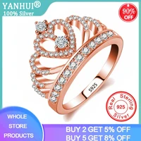 fashion style party giftss choice zircon crown ring for gril women rose goldsilver color handmade rings wholesale womens