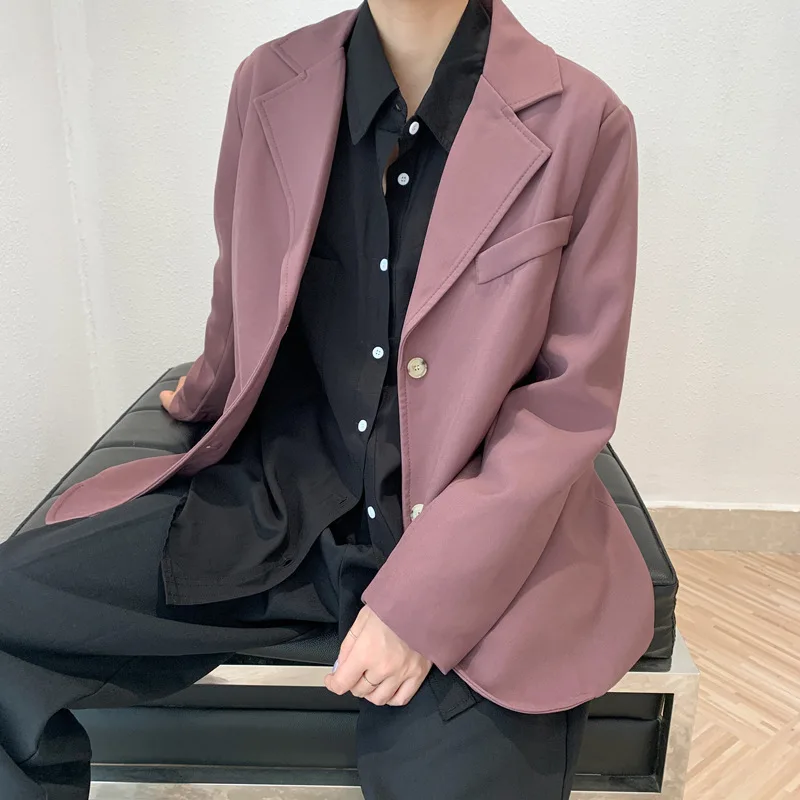 

Minimalist Blazer Women 2021 Fall Single-breasted Notched Neck Suits Jacket Long Sleeve Pockets Black Solid Blaser Femme C043