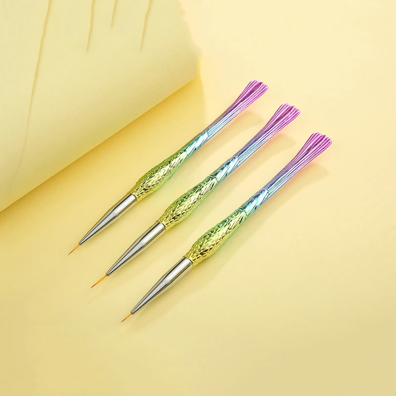 Ручка для рисования в виде русалки ногтей с кружевными линиями цветами и