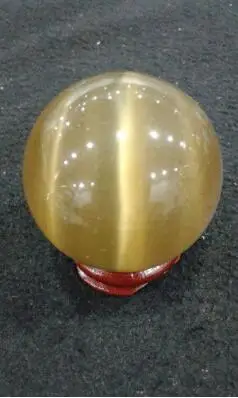 Желтый кварц кошачий глаз Хрустальный шар 40 мм + подставка | Дом и сад