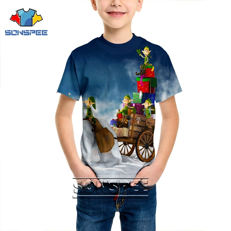 03 Fashion T-shirt 3D print Christmas Shirts Men Women Anime Child Streetwear Santa Claus T shirt Harajuku Kids Tshirt Xmas Clothes - Цвет: 03